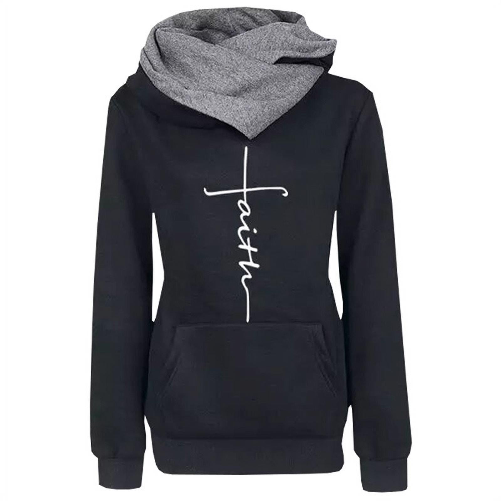 aihihe Hooded Sweatshirts Womens Casual Letter Printing Long Sleeve Tops Pullover Tracksuit Hoodie with Drawstring 