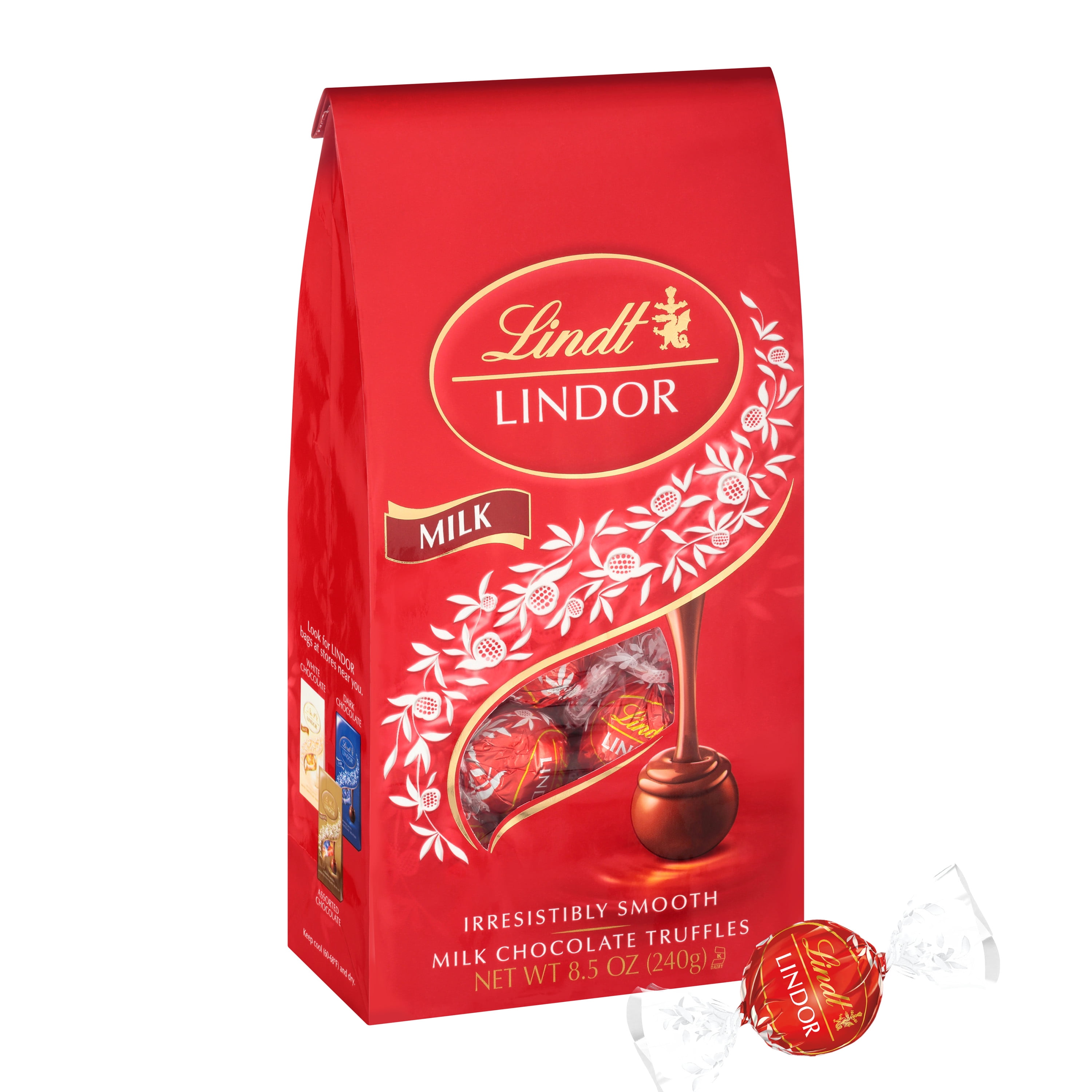 Lindt LINDOR, Milk Chocolate Candy Truffles, Easter Chocolate, 8.5 oz. Bag, 1 Count