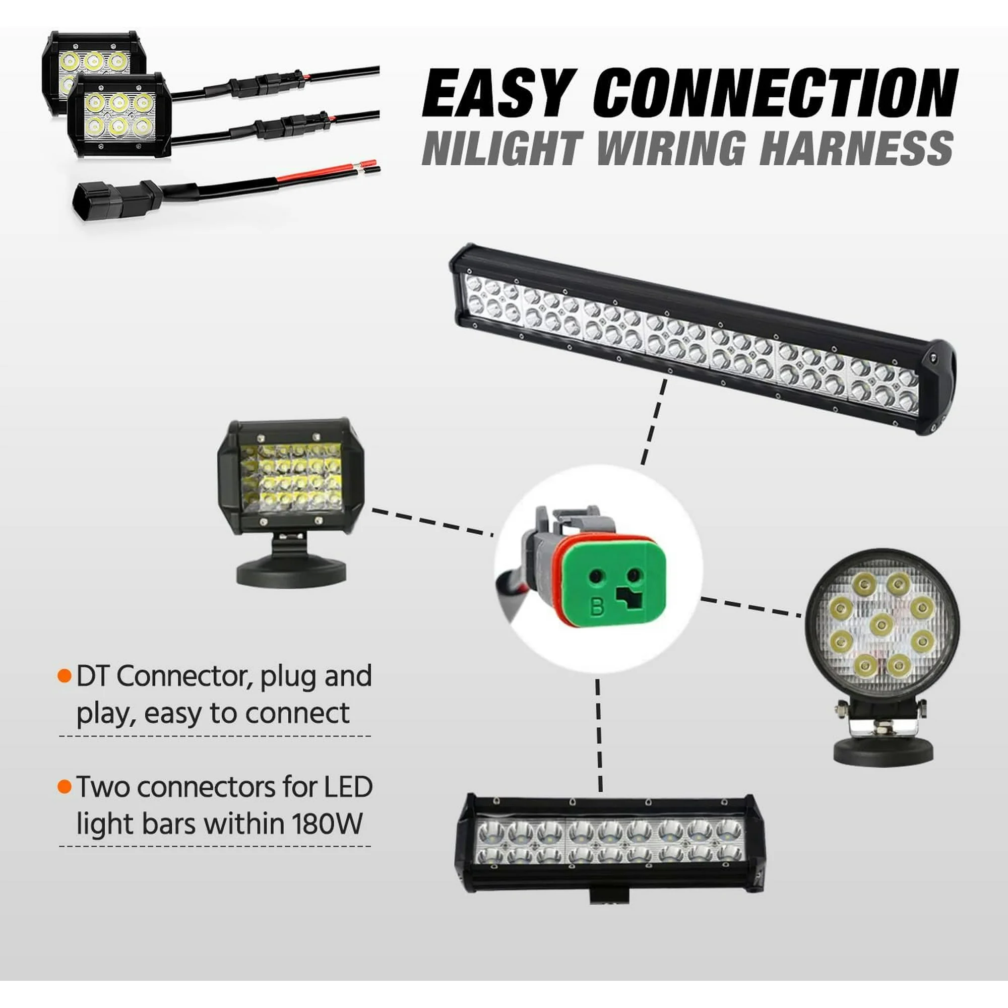2 Pin DT Connectors 16AWG 6 Kits Male and Female Electrical Connector Waterproof Plug and Play w/Heat Shrink Butt Terminals for Automotive Cars Truck Motorcycle Marine Boats