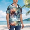 thumbnail image 3 of Balery Ink Style Wave Dragon Camisas hawaianas de manga corta para hombre, camisas playeras de corte holgado, camisas de vacaciones con botones,Medium, 3 of 7