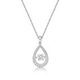 thumbnail image 2 of Jay Heart Designs Simulated White Diamond Stone 925 Sterling Silver Pave Drop Pendant, 18" Chain, 2 of 2