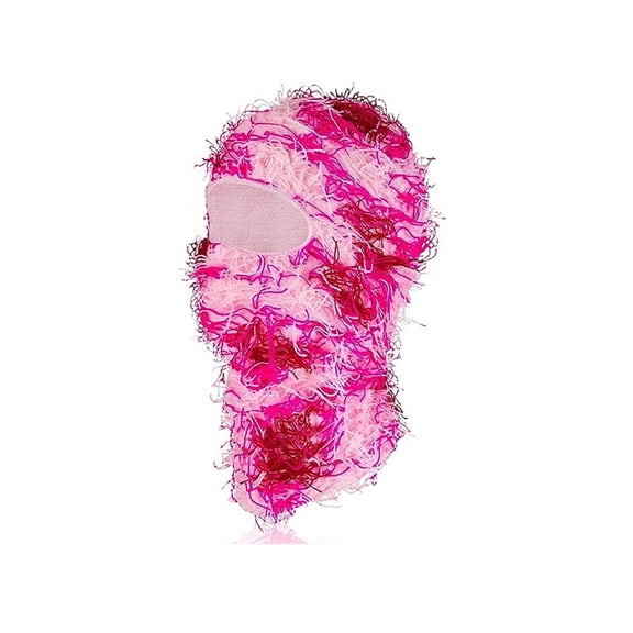 TELOLY Ski Mask,Keep Face Warm Full Face Mask,Easy to Fold Neck Gaiter,Shiny Pink