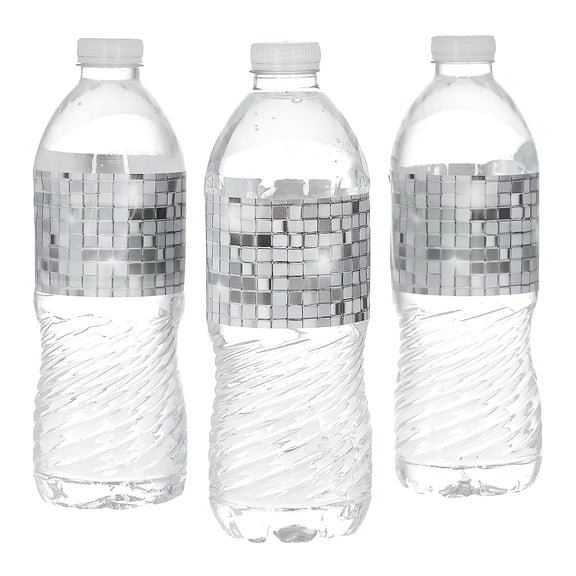 9" x 2" Bulk 50 Pieces Sweet 16 Party Disco Ball Water Bottle Labels