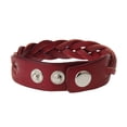 thumbnail image 3 of de cuero hecha a mano vintage s Intercciataa Charm Hebilla rojo Hugo Pulsera de la hebilla, 3 of 4