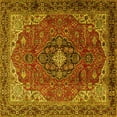thumbnail image 1 of Ahgly Company Indoor Square Medallion Yellow Traditional Area Rugs, 8' Square, 1 of 4