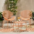 thumbnail image 2 of GDF Studio Poynes Outdoor Modern 3 Piece Chat Set, Matte Orange, 2 of 10
