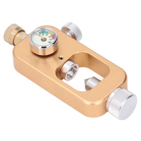 YAHHU DIN Valve Scuba Adapter Aluminum Alloy Diving Tank Refill Adapter with 40MPa / 5800 psi Pressure Gauge and 4 O-Rings, Heavy Duty Air Charging System for Standard K, J and H Valves