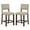 Beige/Brown, variant on Costway Set of 2 Upholstered Linen Bar Stools 24.5'' Wooden Dining Chairs with Back Beige