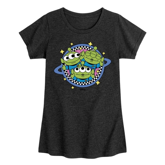 Toy Story - Aliens Checker Planet - Youth Girls Fitted Short Sleeve T-Shirt