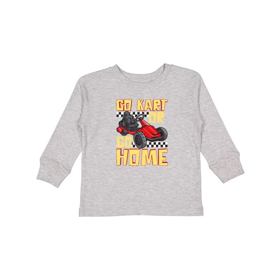 Inktastic Go Kart Funny Go Karting Boys or Girls Long Sleeve Toddler T-Shirt