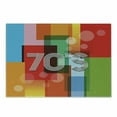 thumbnail image 1 of 70s Party Cutting Board, Retro Groovy Art Backdrop Colorful Geometric Abstract Striped Old Fashioned Love, Decorative Tempered Glass Cutting and Serving Board, Small Size, Multicolor, by Ambesonne, 1 of 1