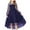 Blue, variant on Odeerbi Kids Girls Tiered Tulle Princess Dresses Evening Gowns Cute Formal Dress Long Sleeve Mesh Party Dress Kids Girls Clothes