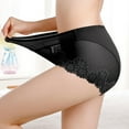 thumbnail image 3 of Bigersell Padded Underwear for Women Clearance Cotton Thong Underwear Women Briefs Panty Style P-1278 Polyester Cheeky Panties Ladies Thongs Briefs High Waist Women's Panties Black XL, 3 of 8