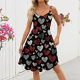 thumbnail image 4 of Valentines Dress for Women Sleeveless Love Heart Print Dresses 2026 Spring A-Line Strapless Cocktail Punk Dress Dark Gray 2XL, 4 of 4