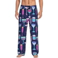 thumbnail image 1 of Fotbe Wine Glasses And Cocktails Pantalones de Pijama para Hombre, Pantalones de Dormir, Pantalones de Casa con Cintura Ajustable y Bolsillos-Small, 1 of 6