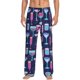 thumbnail image 1 of Fotbe Wine Glasses And Cocktails Pantalones de Pijama para Hombre, Pantalones de Dormir, Pantalones de Casa con Cintura Ajustable y Bolsillos-X-Large, 1 of 6