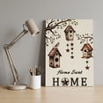 thumbnail image 4 of Bird Houses Canvas Wall Art for Living Room Bedroom Bathroom, Sparrows Home Sweet Branch Star Linen Texture Canvas Art Wall Decor, Artwork for Walls Home Office Decor, 12"x18", 4 of 9