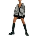 thumbnail image 2 of Women Long Sleeve Knitwear V-neck Loose Single-breasted Knitted Coat, 2 of 9
