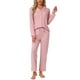 thumbnail image 1 of INSPIRAR CHIC Conjunto de Pijamas para Mujeres de Manga Larga con Botones y Pantalones, Juego de Pijamas a Juego de Dos Piezas para Navidad, Rosa Claro L, 1 of 6
