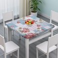 thumbnail image 3 of Pioneer Flower Floral Print Pattern Square Fitted Tablecloth with Elastic Edge,Square Table Cover,Washable Elastic Table Cover for Home Kitchen Party Decor 36"x36", 3 of 6