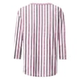 thumbnail image 4 of 3/4 Sleeve Tops for Women Striped Print Crew Neck Shirts Loose Fit Going Out Tops Business Dressy Casual Tunic Blouses 2026 Summer Basic Tees Beach Vacation Outfits, 4 of 5