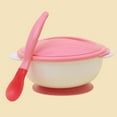 thumbnail image 4 of Baby Toddler Anti Slip Suction Bowl with Temperature Spoon Lid Feeding Tableware, 4 of 8