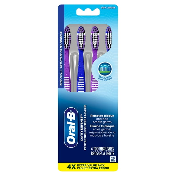 Oral-B Cavity Defense Toothbrush, Soft, 4 Count