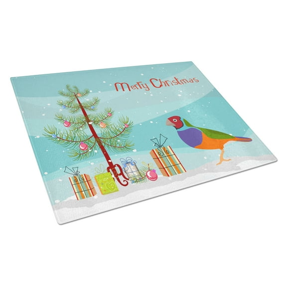 Carolines Treasures CK4486LCB Amadina Merry Christmas Glass Cutting Board Large, 12H x 16W, multicolor