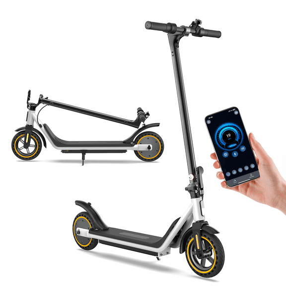 500W Electric Scooters with 19mi Range, Max 19mph Foldable Commuting Escooter for Adults, 8.5'' Solid Tires Portable E-Scooter for Teens