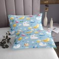 thumbnail image 3 of Erosebridal Cute Chicken Rabbit Coverlet Set Queen, Happy Easter Egg Bedding Set, Daisy Blossom Home Decor 3 Pieces, 3 of 5