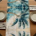 thumbnail image 5 of Coastal Beach Tree 108 Inch Table Runner, Vintage Tropical Palm Plant Farmhouse Dresser Scarf Cotton & Linen Tablerunner for Dining/Kitchen Island/Holiday Party Décor 13" x 108", 5 of 9