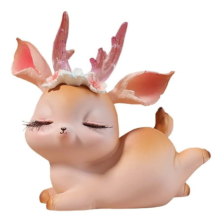 

HOMEMAXS 1Pc Cartoon Deer Model Animal Adornment Resin Ornament Interior Decoration