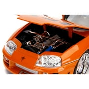 Fast & Furious 1:18 Toyota Supra Die-cast Car & 3 Brian Figure, Toys for Kids and Adults, Model Vehicles