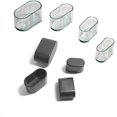 thumbnail image 4 of Fundas para patas de silla, almohadillas ovaladas de silicona para patas de muebles, protectores contra rayones en el suelo de la mesa, 8-24 unidades, negro brillante, 25 x 50 mm, 4 of 5