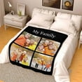 thumbnail image 3 of AISENIN Custom Family Blanket with 4 Photos Collages Personalized Picture Blankets for Couple Customized Your Photos on Throw Blankets for Dad, Mom, 3 of 5