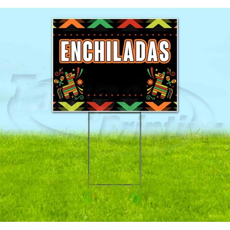 Fiesta Enchiladas (18" x 24") Yard Sign, Includes Metal Step Stake