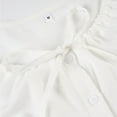 thumbnail image 6 of LIUJUNSHOP Women's Plus Size Puff Short Sleeve Button Down Shirts Lace Flare Hem Blouse Top, 6 of 8