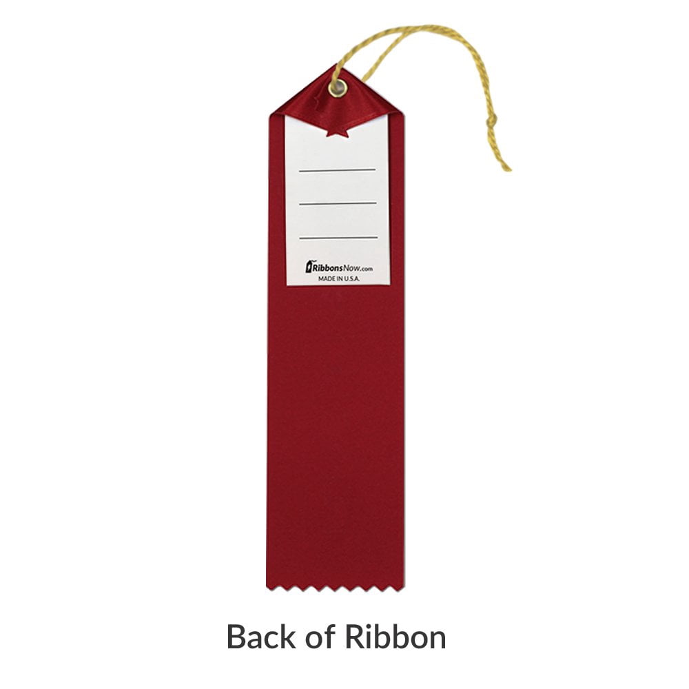 RibbonsNow Science Fair 2nd Place Ribbons - 50 Red Ribbons with Card & String