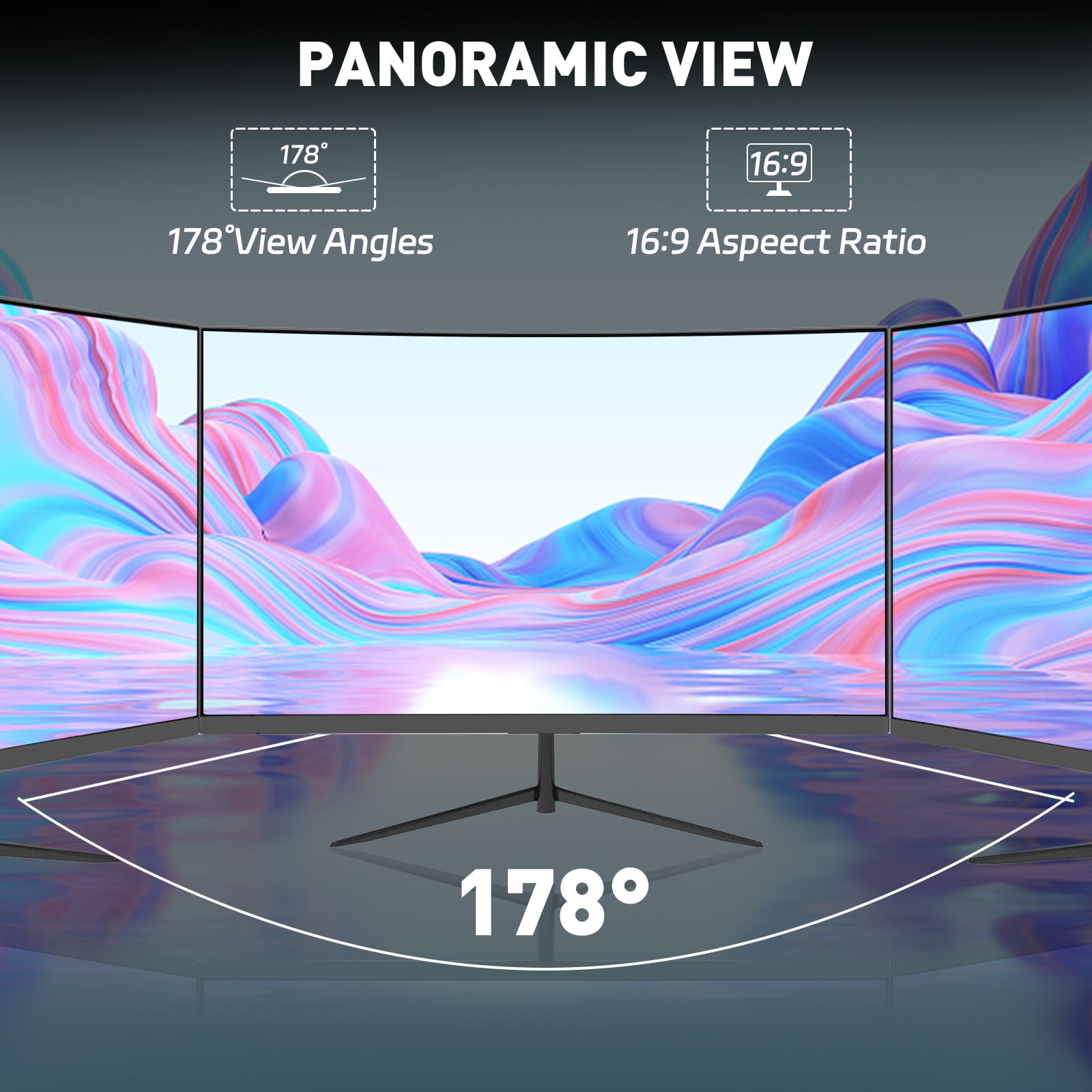 24 Inch Curved Gaming Monitor 180Hz 1ms FHD 1080P | HDMI DP FreeSync Eye Care