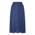 thumbnail image 4 of Efsteb Skirts for Women High Waist Pleated Long Skirt Spring Fall Solid Color Comfy Casual Fashion Skirts (Blue,S), 4 of 5