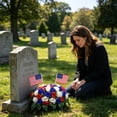 thumbnail image 4 of Headstone Flower Saddle Arrangements - Artificial Cemetery Flowers Silk Funeral Memorial Day Sympathy Floral for Outdoor Gravestone Decorations, 4 of 6