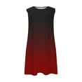 thumbnail image 4 of Ovzne Robes d'Été pour Femmes Robe d'Été Dégradée Sans Manches Col Rond Plissée Robe d'Été Imprimée en Liquidation, 4 of 7