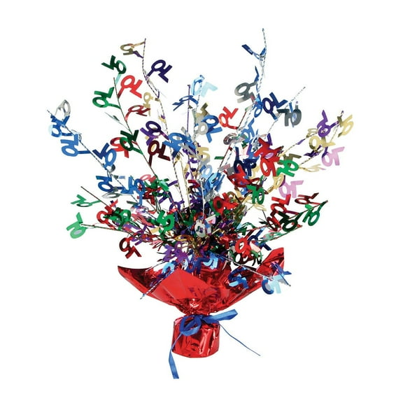 Beistle Club Pack of 12 Multi-Colored "70" Gleam 'N Burst Decorative Centerpieces 15"