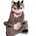 thumbnail image 6 of Pajamas for Women Men Animal Onesie Adult Cute Cartoon Fleece Plush Sleepwear Warm Loungewear Loose Sleepwear Gray M, 6 of 9