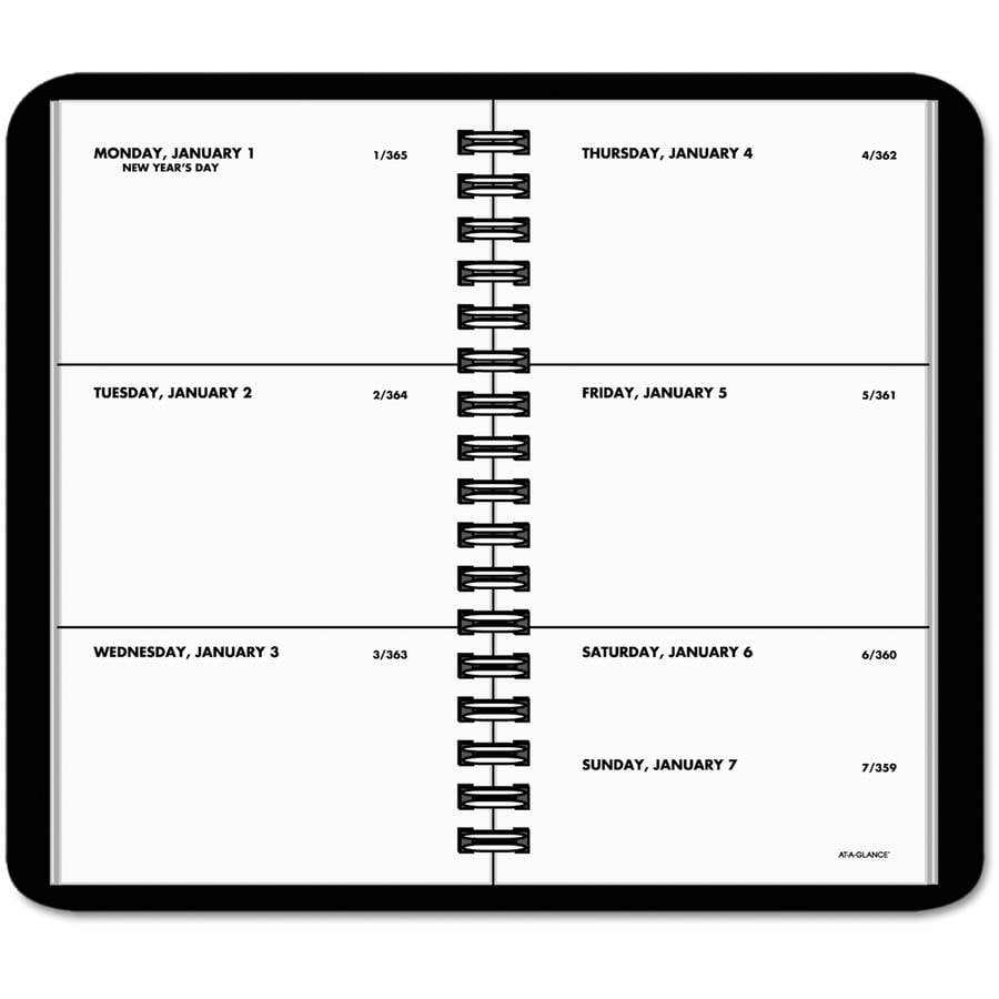At-A-Glance Products B1250208 Weekly Planner - 4.5 x 2.5 in. - January to December - 2025 - - Black