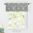 thumbnail image 3 of DriftAway Twyla Linen Blend Blackout Valance for Kitchen 18 Inch Length Boho Floral Printed Lined Rod Pocket Room Darkening Window Curtain Valance for Living Room Bedroom 52x18 Inch Gray Beige, 3 of 8
