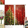 thumbnail image 3 of Merry Christmas Curtains, Colorful Xmas Balls Xmas Tree Snowflake Pattern for Room Window Decor, Rod Pocket Blackout Drapes for Living Room Bedroom Kitchen 2 Panel Set 42" W X 84" L, 3 of 7