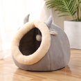 thumbnail image 1 of Cat Hut Cat Hut Mascotas Cama para Perros Desmontable Suave y cálida Cama para Perros y Gatos con Cojines de Franela Casa Cueva para Gatos Cama para Conejos (Gris) S oso de fresa Electrónica, 1 of 4