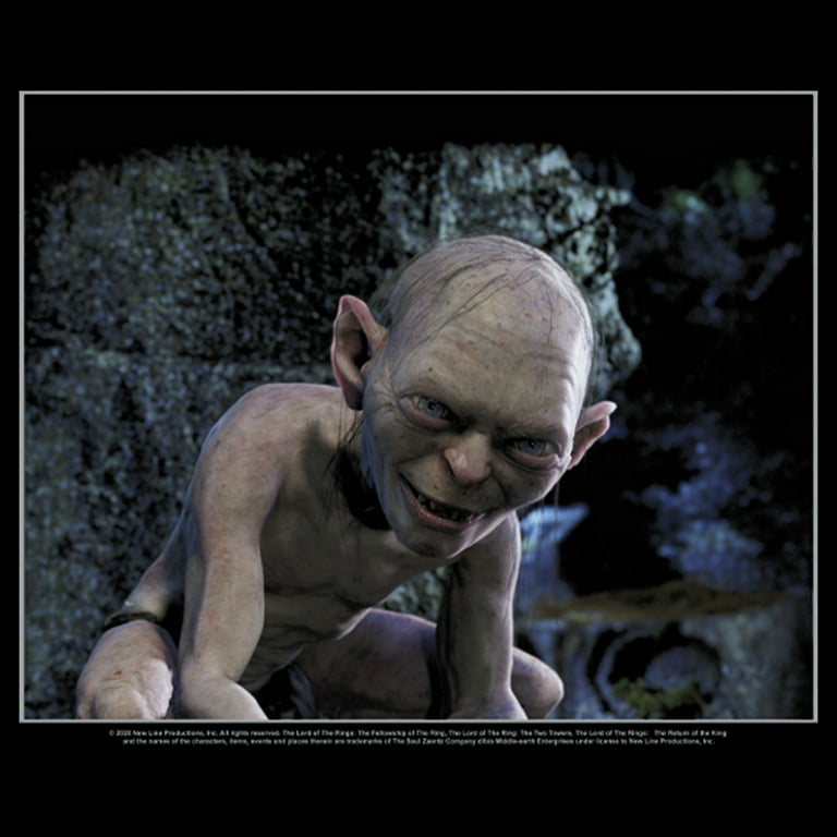 Men's The Lord of the Rings Fellowship of the Ring Smiling Gollum Graphic  Tee Black Medium - Walmart.com