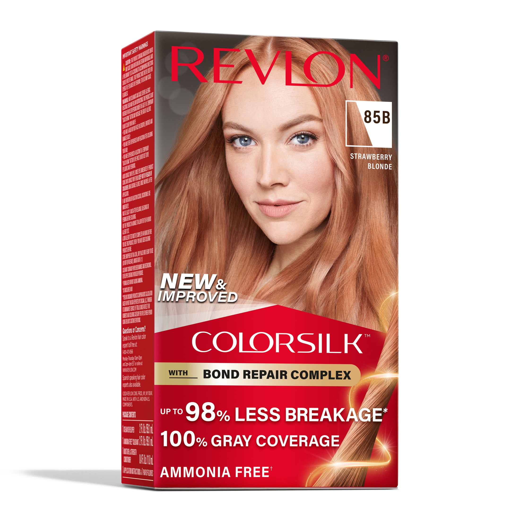 (3 pack) Revlon ColorSilk Permanent Hair Color, Bond Repair Complex, 85B Strawberry Blonde, 1 pack  (图3) (3 pack) Revlon ColorSilk Permanent Hair Color, Bond Repair Complex, 85B Strawberry Blonde, 1 pack  (图3)